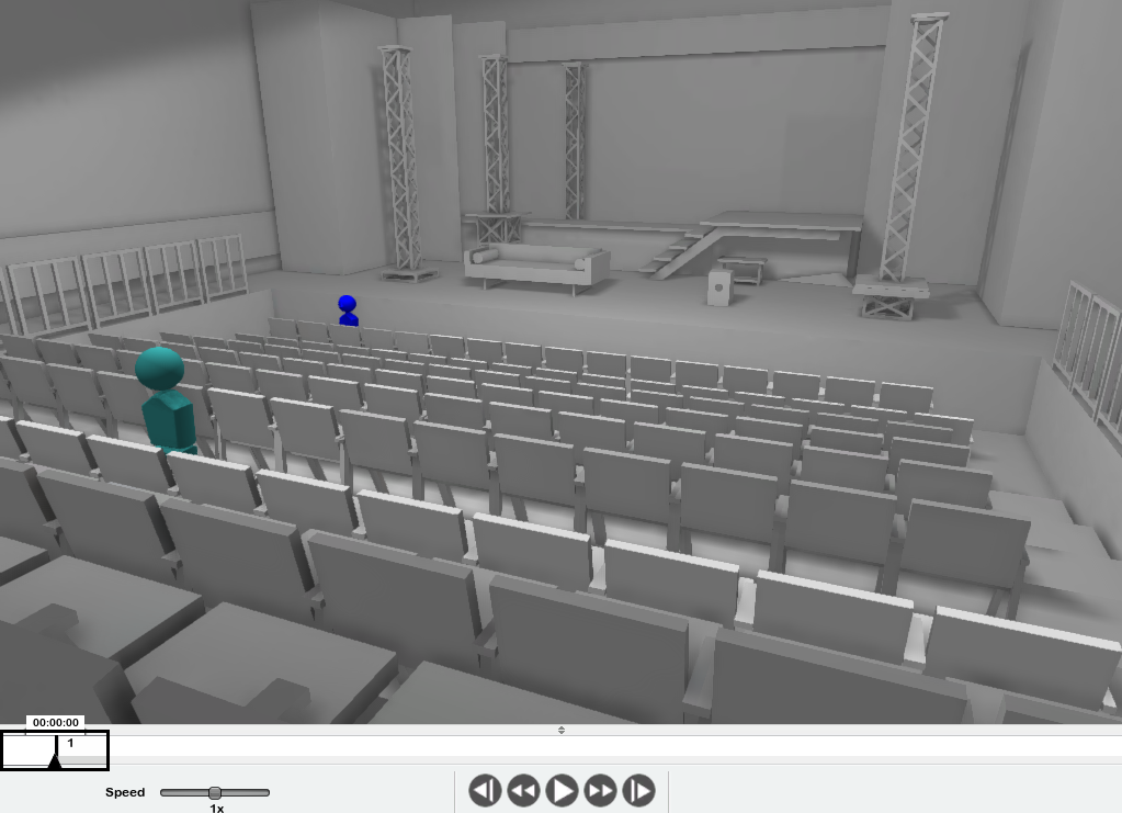 Section of the SET interface showing our model of the set for the 2011 Soulpepper Theatre production of Judith Thompson's White Biting Dog, based on designs by Christina Poddubiuk.