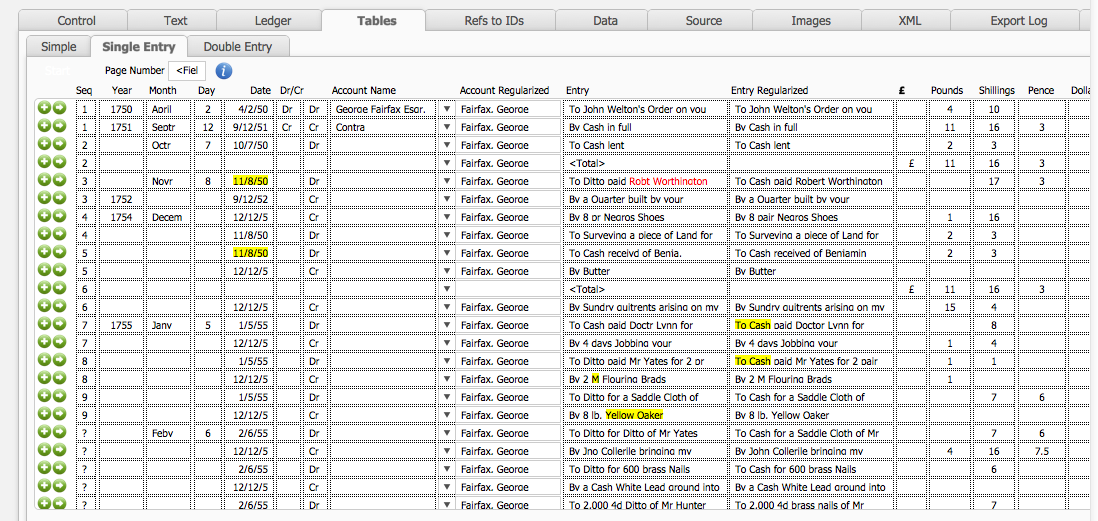 Single entry table in DocTracker.