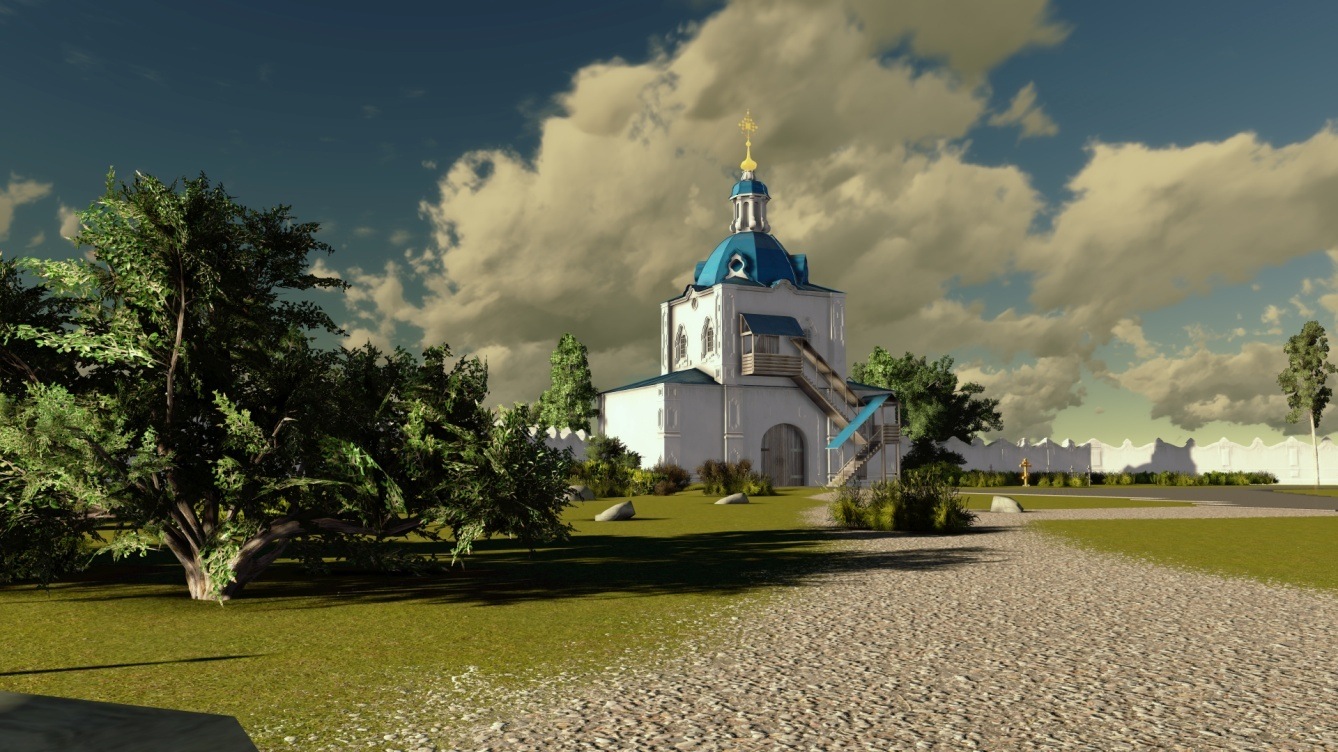 An example of 3D reconstruction for a church
                                from the 18th century monastery in
                                Krasnoyarsk area.