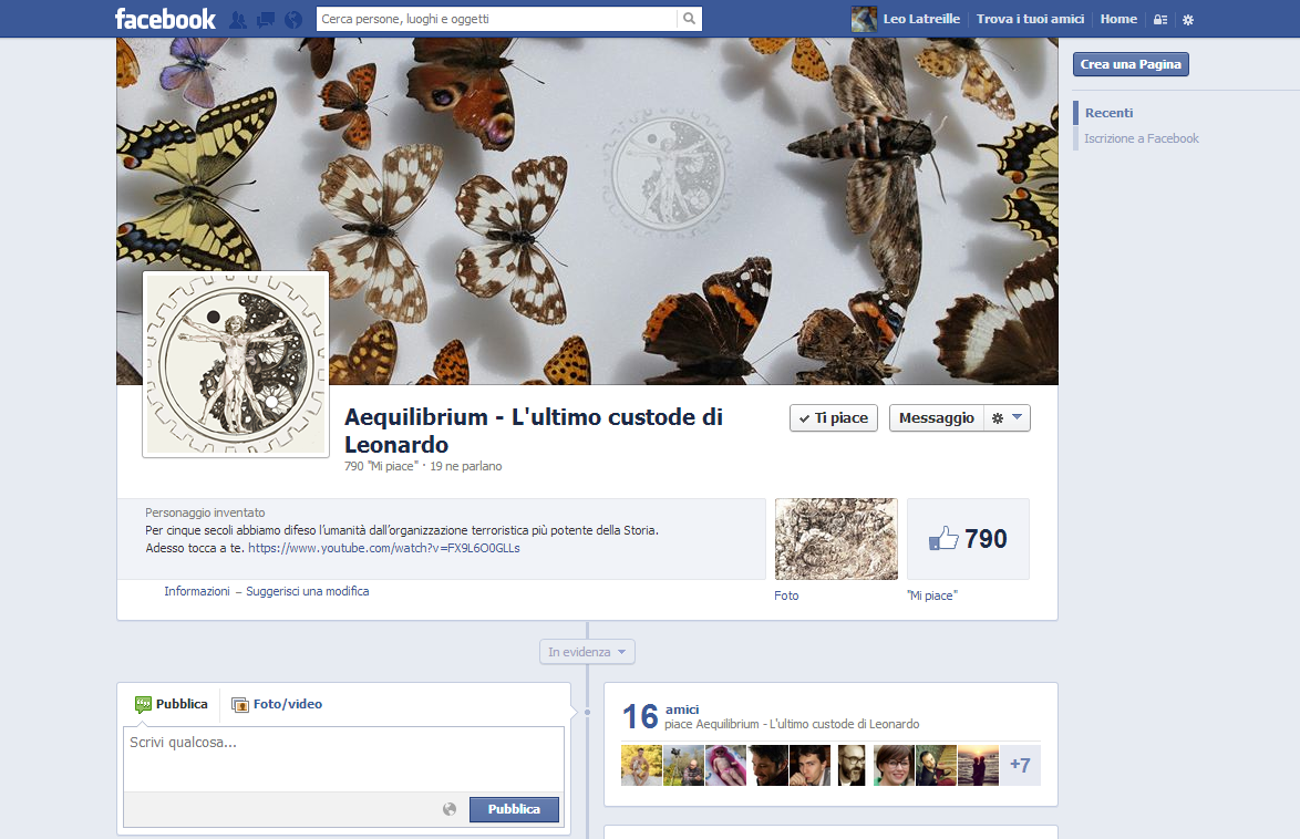 Aequilibrium: Facebook page
 and logo.