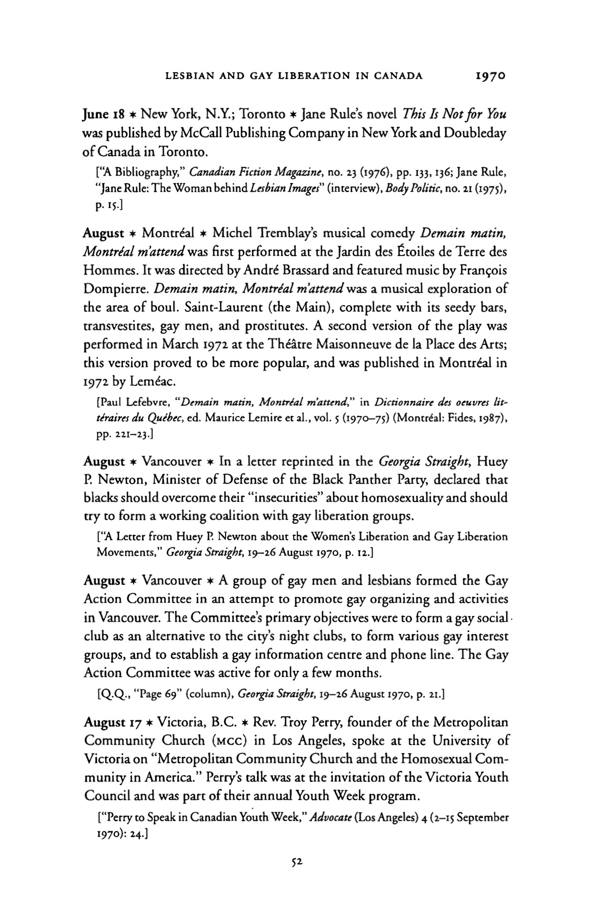 Lesbian and gay liberation in Canada: A selected annotated
    chronology page and TEI-encoded event records (Source: LGLC
    project).
