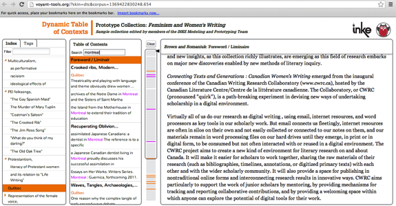 Index and tag searches in the Dynamic Table of
Contexts.