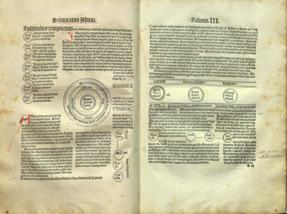  Opening from Werner Rolevinck, fasciculus temporum (Strasbourg, 1490). Image
Courtesy of the Thomas Fisher Rare Book Library.