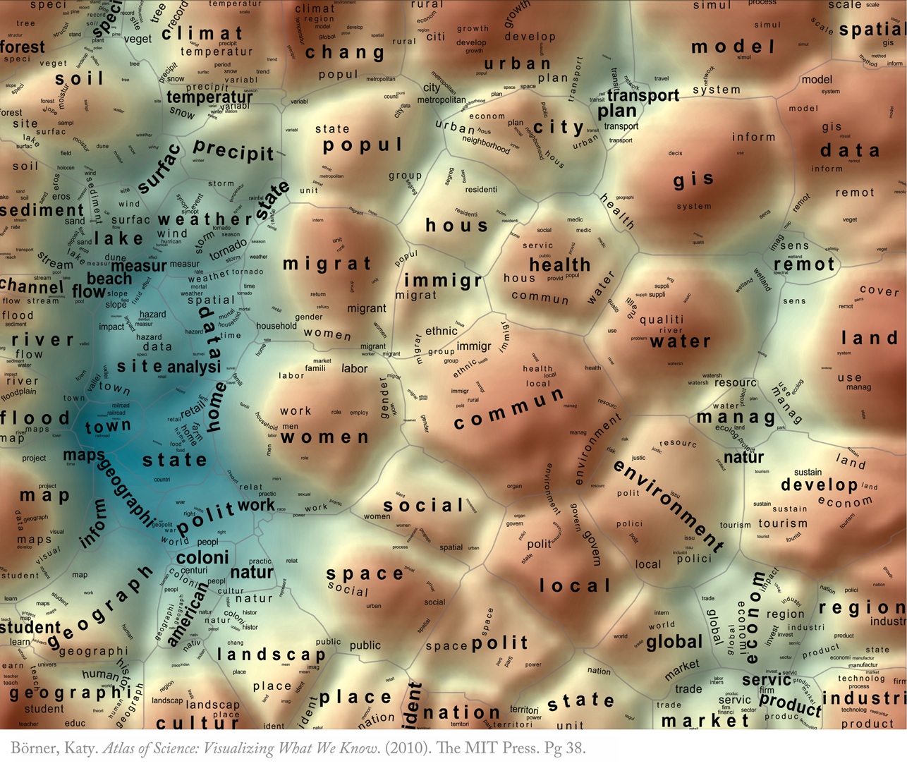 GIS Map of Geography, Andre Skupin (2005).