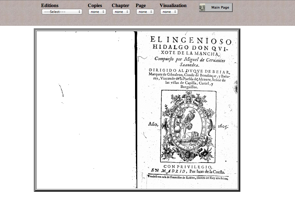  Screenshot of the Cervantes Variorum Edition layout with
  images and text.